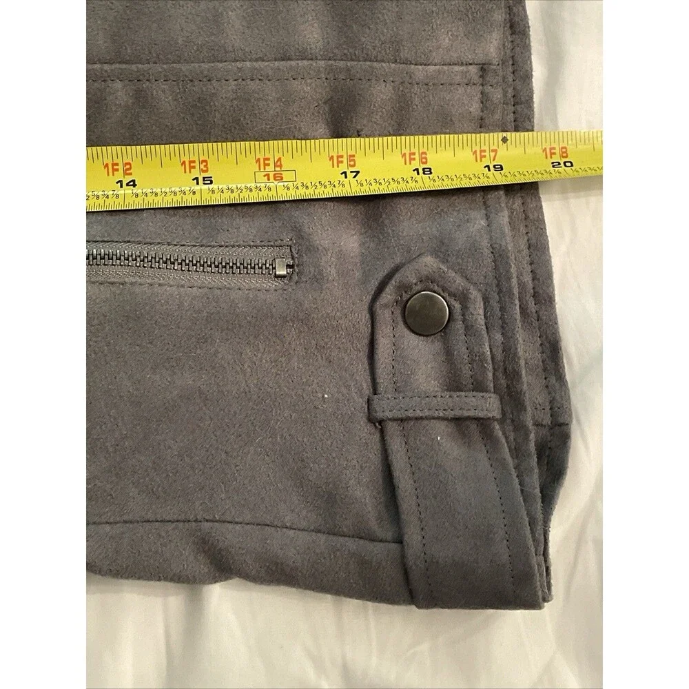 Jack by BB Dakota Gray Faux Leather Moto Biker Jacket Womens Size Small